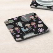 Niedliche Retro-Erinnerungen Nostalgie Illustratio Untersetzer (Linke Seite)