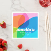 Niedliche Retro-farbige Abstrakte Babydusche Serviette (Beispiel)