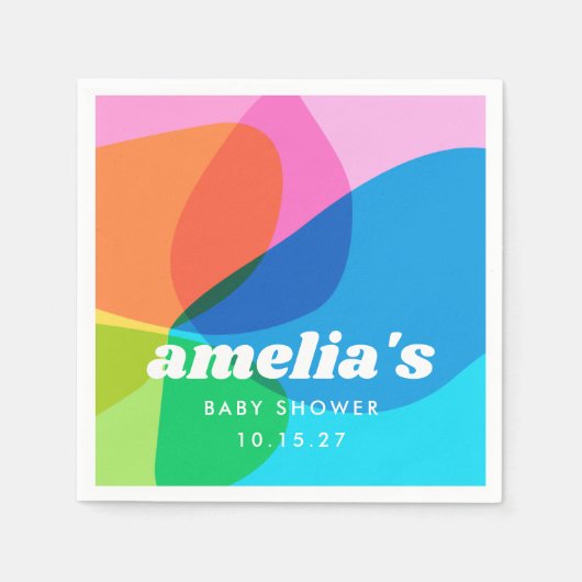 Niedliche Retro-farbige Abstrakte Babydusche Serviette (Vorderseite)