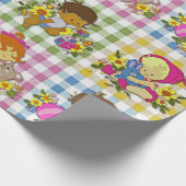 Niedliche Retro-farbige Karierte Babydusche Geschenkpapier (Ecke)