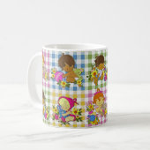 Niedliche Retro-Farbpatchwork Karierte Kinderdusch Kaffeetasse (Vorderseite Links)