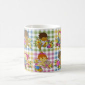 Niedliche Retro-Farbpatchwork Karierte Kinderdusch Kaffeetasse (Mittel)