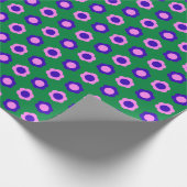 Niedliche Retro Floral Blume Muster Grün Rosa Blau Geschenkpapier (Ecke)