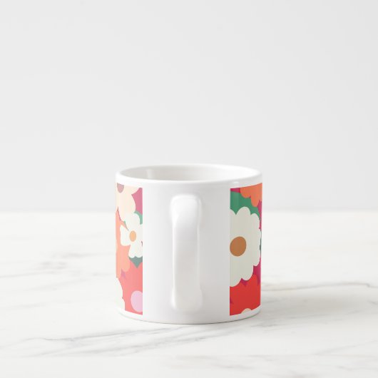 Niedliche Retro Florals Espressotasse (Rückseite)