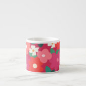 Niedliche Retro Florals Espressotasse (Vorderseite)