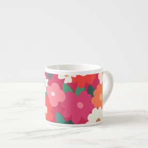 Niedliche Retro Florals Espressotasse