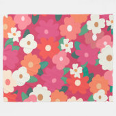 Niedliche Retro Florals Fleecedecke (Vorderseite (Horizontal))