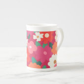 Niedliche Retro Florals Porzellantasse (Vorderseite Rechts)
