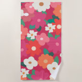 Niedliche Retro Florals Strandtuch (Vorderseite)