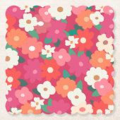 Niedliche Retro Florals Untersetzer (Vorderseite)