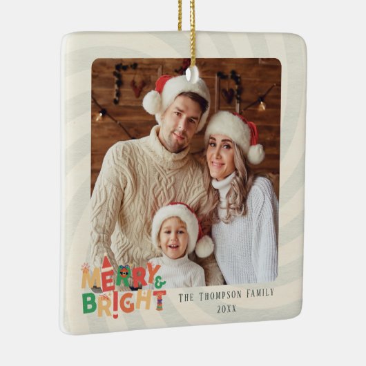 niedliche Retro-Freunde Familienfeier Keramikornament (Rechts)