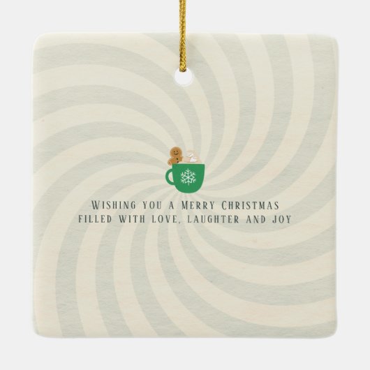 niedliche Retro-Freunde Familienfeier Keramikornament (Rückseite)