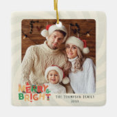 niedliche Retro-Freunde Familienfeier Keramikornament (Vorderseite)