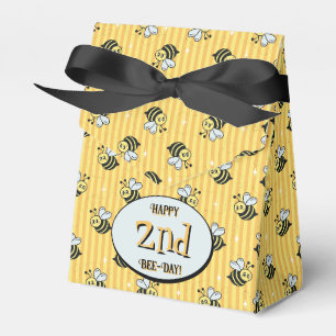 Niedliche Retro-Gelbstreifen Hummel Geburtstag Geschenkschachtel