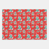 Niedliche Retro Geschenkpapier Set (Vorderseite)