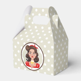 Niedliche Retro Girl Cocktail Gefallen Box Geschenkschachtel