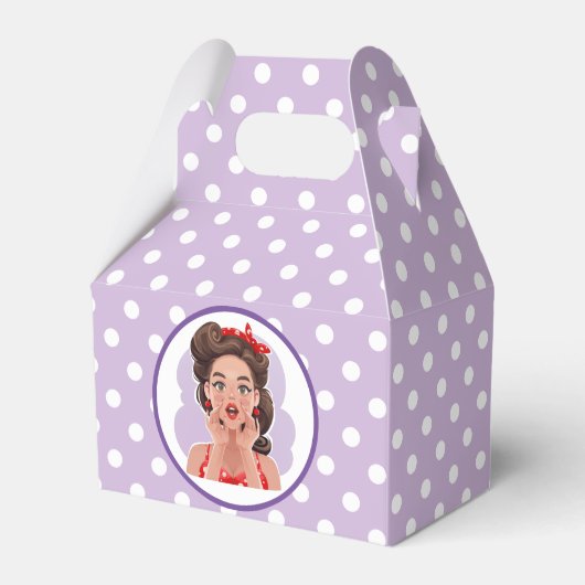Niedliche Retro Girl Favor Box Geschenkschachtel (Vorderseite)