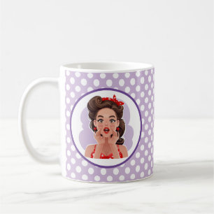 Niedliche Retro Girl-Tasse Kaffeetasse