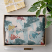 Niedliche Retro Girls Ice-Skaten Seidenpapier (Geschenk)