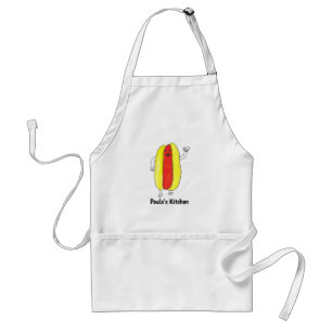 Niedliche Retro Hot Dog Illustration Personalisier Schürze
