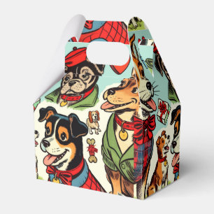 Niedliche Retro Hunde Comicen Geschenkschachtel