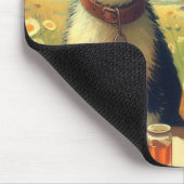 Niedliche Retro-Hunde und Kindermalerei Mousepad (Ecke)