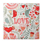 Niedliche Retro-Illustration Fliese (Vorderseite)