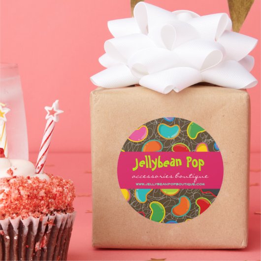 Niedliche Retro Jellybohnen Pop Runder Aufkleber (Party)