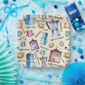 Niedliche Retro-Kaffeemaschinen mit Wasserfarbe Pappteller (Party)