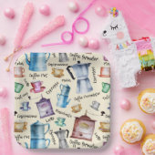 Niedliche Retro-Kaffeemaschinen mit Wasserfarbe Pappteller (Party)