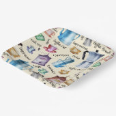 Niedliche Retro-Kaffeemaschinen mit Wasserfarbe Pappteller (Gewinkelt)