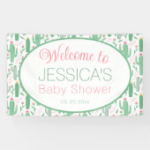 Niedliche Retro-Kaktus Sukkulente Baby-Dusche Banner (Horizontal)