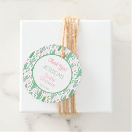 Niedliche Retro-Kaktus Sukkulente Baby-Dusche Geschenkanhänger