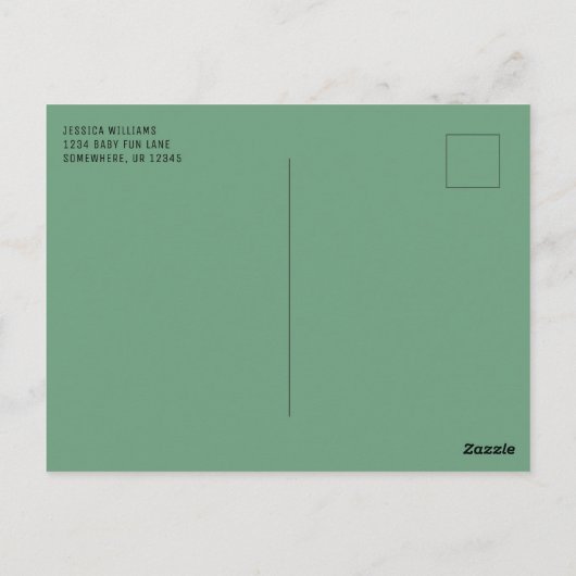 Niedliche Retro-Kaktus Sukkulente Baby-Dusche Postkarte (Rückseite)