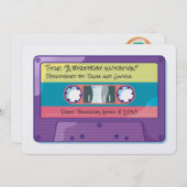 Niedliche Retro-Kassetteneinlage Einladung (Vorne/Hinten)