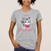 Niedliche Retro-Katze - Bücher lesen T-Shirt (Vorderseite)