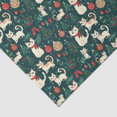 Niedliche Retro-Katzen auf schwarzen Weihnachten Seidenpapier (Ausschnitt)