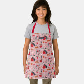 niedliche Retro-Katzen Muster rosa Weihnachtsfeier Schürze (Insitu)