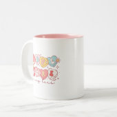 Niedliche Retro-Liebe mehr, weniger Kaffee-Tasse Zweifarbige Tasse (Vorderseite Links)