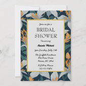 Niedliche Retro Lilies Blumendusche Einladung (Vorderseite)