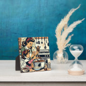 Niedliche Retro-Mama und Einzelbacken Fotoplatte (InSitu)