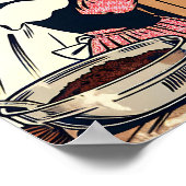 Niedliche Retro-Mama und Einzelbacken Poster (Ecke)