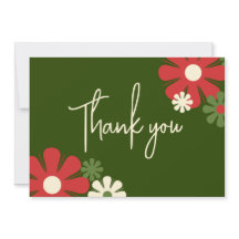 Niedliche Retro Modernes Blumenrot und Grün