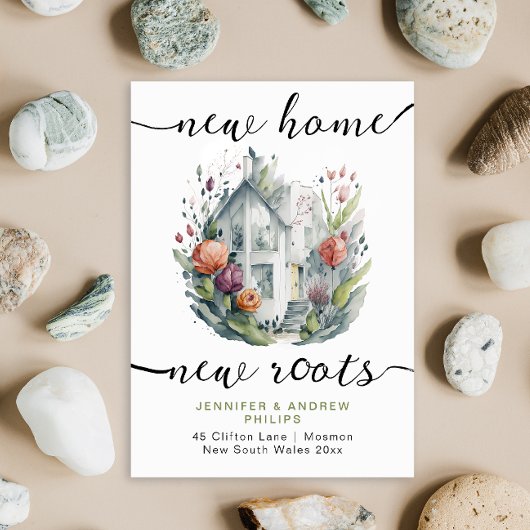 Niedliche Retro Moving New Zuhause Watercolor Call Ankündigung