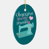 Niedliche Retro Nähmaschine-Näherin Keramikornament (Rechts)