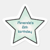 Niedliche Retro Pastel Star Kindergeburtstag Star Stern-Aufkleber (Vorderseite)