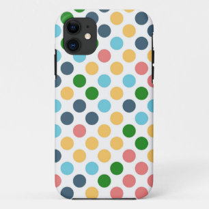 Niedliche Retro Polka Dots   Gelbes rosa grünes Aq Case-Mate iPhone Hülle