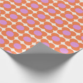 Niedliche Retro Pop Blume Muster Rosa und Orange  Geschenkpapier (Ecke)