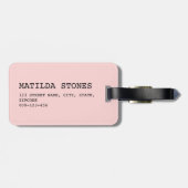 Niedliche Retro-Retro-Weihnachtsrosa Gepäckanhänger (Rückseite horizontal)