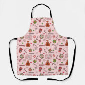 Niedliche Retro-Retro-Weihnachtsrosa Schürze (Vorderseite)
